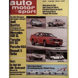 auto motor & sport Heft 10 / 19 Mai 1982 - Fünf Sportwagen