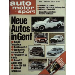 auto motor & sport Heft 5 / 10 März 1982 - Neue Autos in Genf