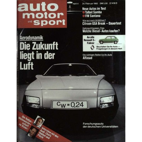 auto motor & sport Heft 4 / 24 Februar 1982 - Aerodynamik