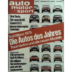 auto motor & sport Heft 25 / 6 Dezember 1975 - Test Bilanz