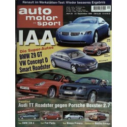 auto motor & sport Heft 20 / 22 September 1999 - IAA Super Autos