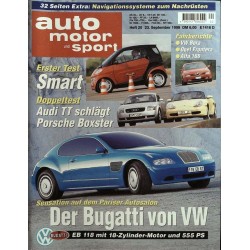 auto motor & sport Heft 20 / 23 September 1998 - Bugatti von VW