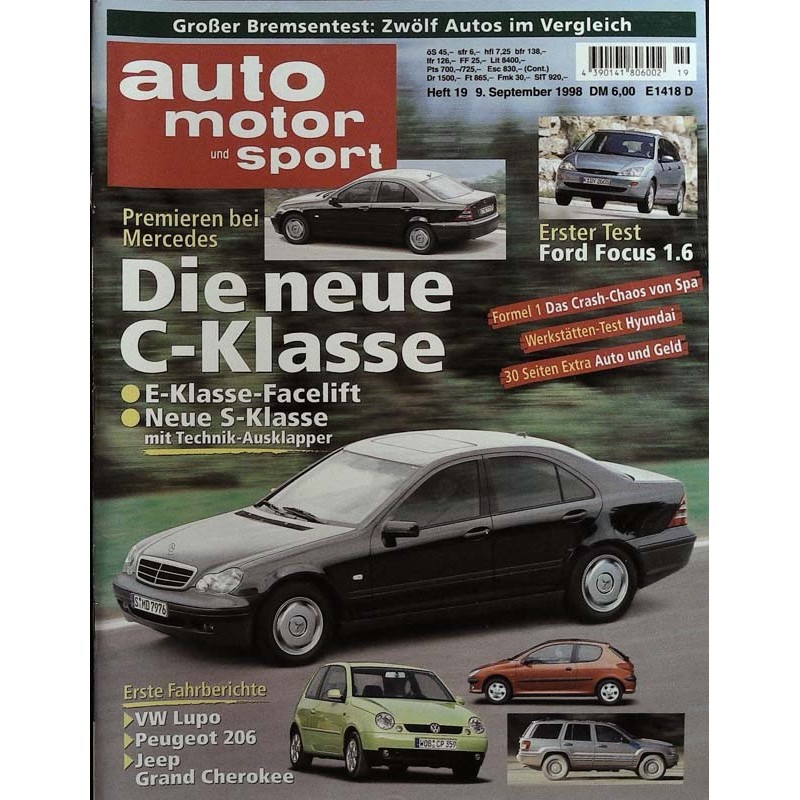auto motor & sport Heft 19 / 9 Sept. 1998 - Die neue C-Klasse