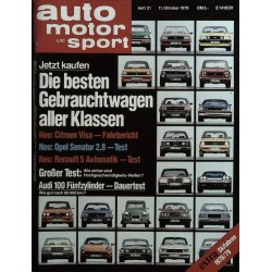 auto motor & sport Heft 21 / 11 Oktober 1978 - Gebrauchtwagen