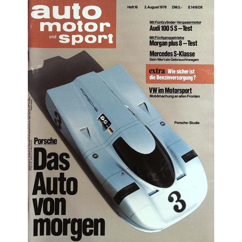 auto motor & sport Heft 16 / 2 August 1978 - Porsche-Studie