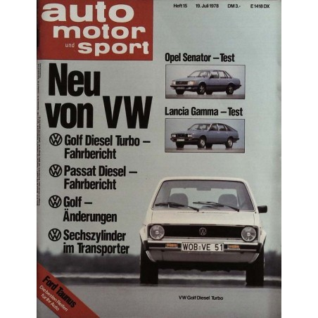 auto motor & sport Heft 15 / 19 Juli 1978 - Neu von VW
