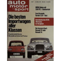 auto motor & sport Heft 7 / 29 März 1978 - Importwagen
