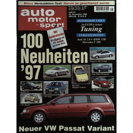 auto motor & sport Heft 25 / 29 November 1996 - VW Passat