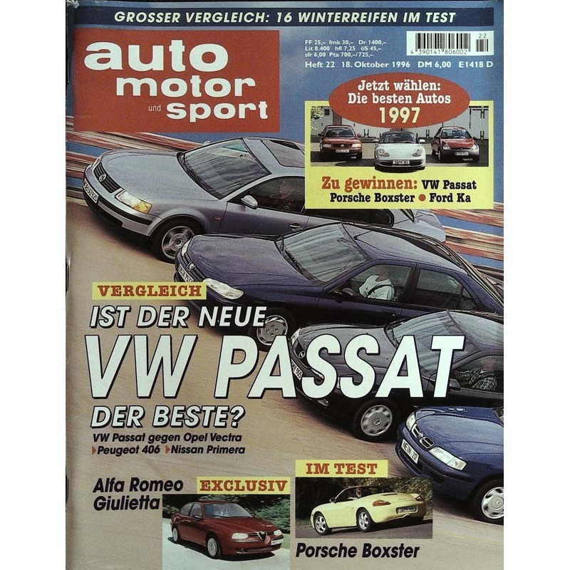 auto motor & sport Heft 22 / 18 Oktober 1996 - VW Passat