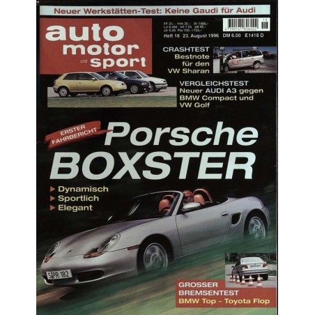 auto motor & sport Heft 18 / 23 August 1996 - Porsche Boxster