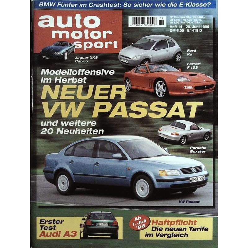 auto motor & sport Heft 14 / 28 Juni 1996 - Neuer VW Passat