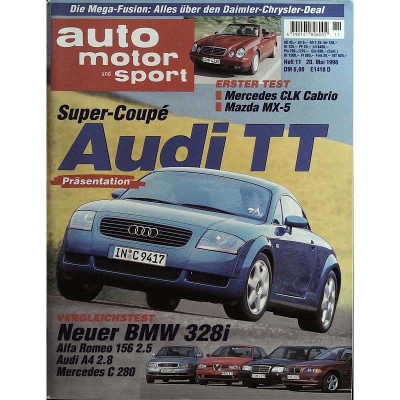auto motor & sport Heft 11 / 20 Mai 1998 - Coupe Audi TT