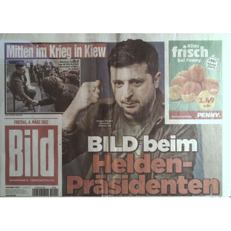 Bild Zeitung Freitag, 4 März 2022 - Wolodymyr Selenskyi