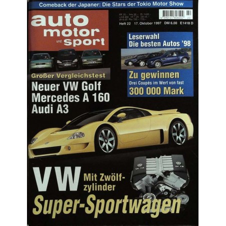 auto motor & sport Heft 22 / 17 Oktober 1997 - VW W12 Sportwagen