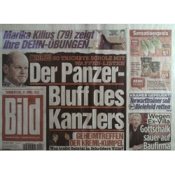 Bild Zeitung Donnerstag, 21 April 2022 - Der Panzer-Bluff