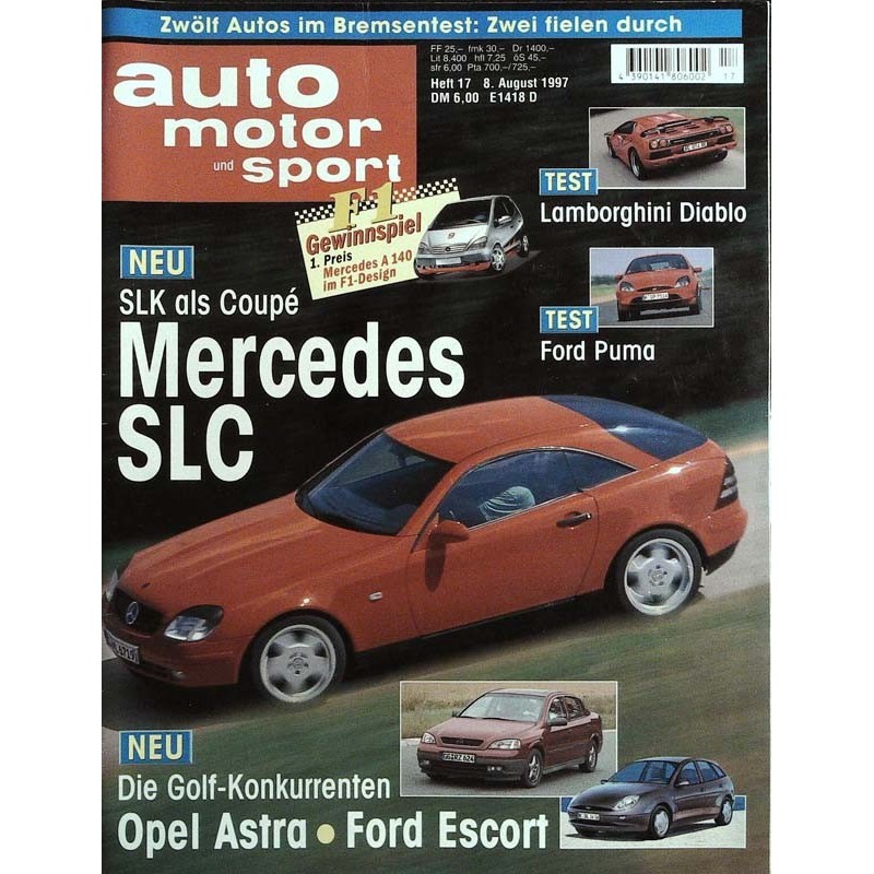 auto motor & sport Heft 17 / 8 August 1997 - Mercedes SLC