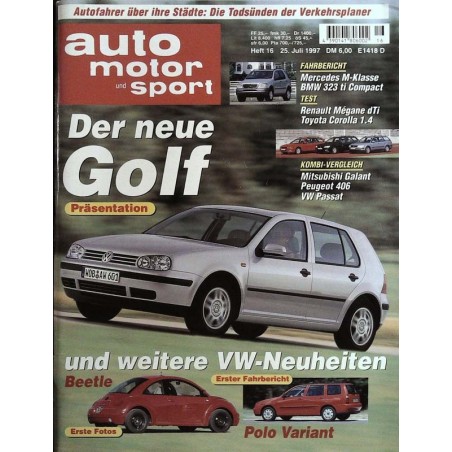 auto motor & sport Heft 16 / 25 Juli 1997 - der neue Golf