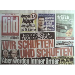 Bild Zeitung Freitag, 1 April 2022 - Teuer-Schock