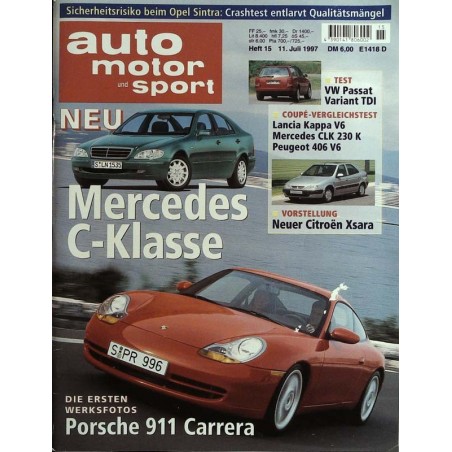 auto motor & sport Heft 15 / 11 Juli 1997 - Porsche 911 Carrera