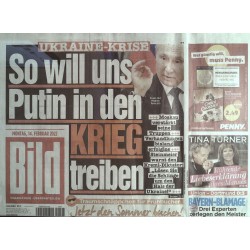 Bild Zeitung Montag, 14 Februar 2022 - Ukraine-Krise