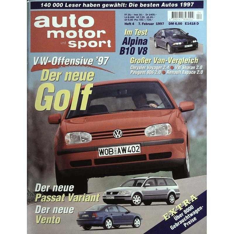 auto motor & sport Heft 4 / 7 Februar 1997 - Der neue Golf