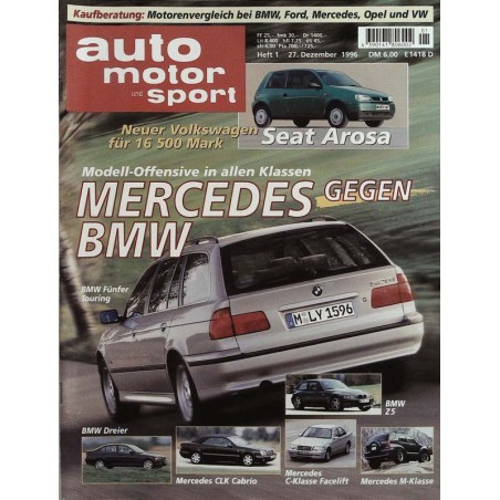 auto motor & sport Heft 1 / 27 Dezember 1996 - Mercedes gegen BMW