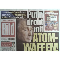 Bild Zeitung Montag, 28 Februar 2022 - Atom-Waffen