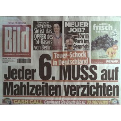 Bild Zeitung Freitag, 10 Juni 2022 - Teuer-Schock in DE