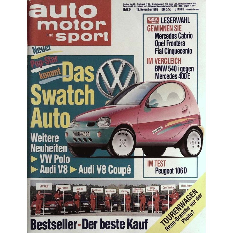 auto motor & sport Heft 24 / 13 November 1992 - Das Swatch Auto