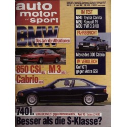 auto motor & sport Heft 13 / 12 Juni 1992 - BMW Neuheiten