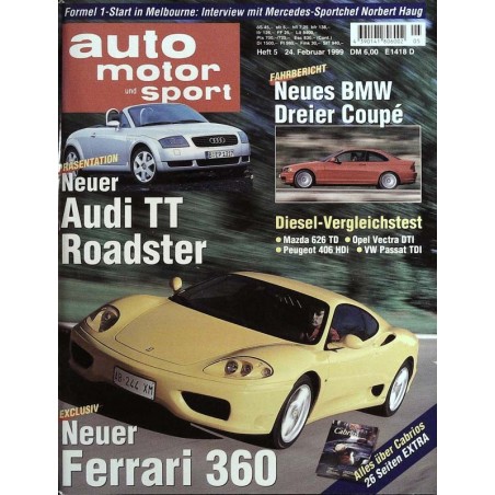 auto motor & sport Heft 5 / 24 Februar 1999 - Ferrari 360