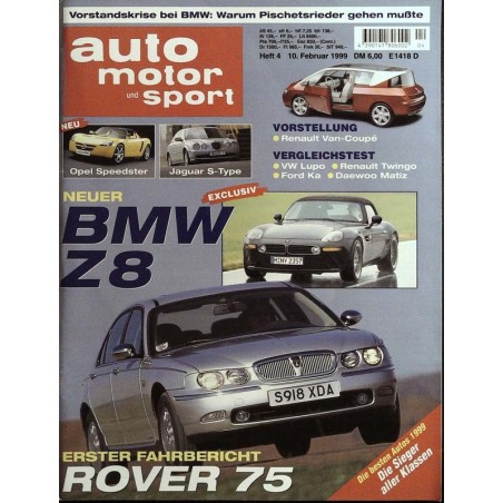 auto motor & sport Heft 4 / 10 Februar 1999 - Neuer BMW Z8