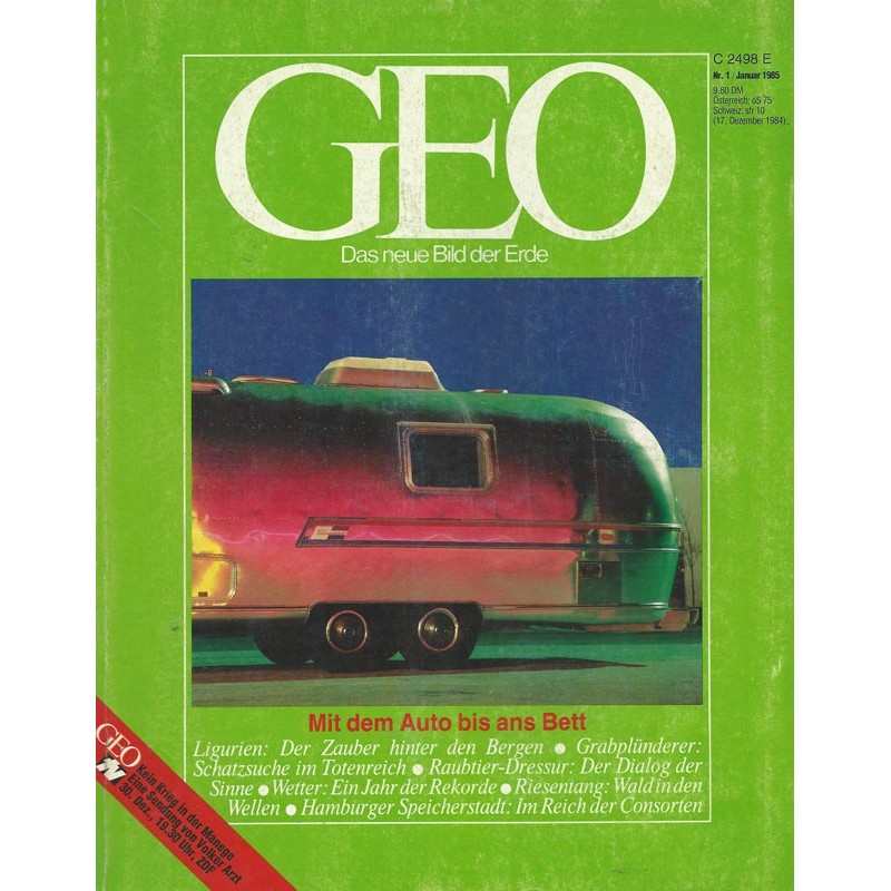 Geo Nr. 1 / Januar 1985 - Mit dem Auto bis ans Bett