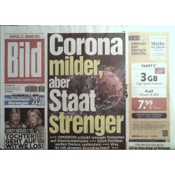 Bild Zeitung Samstag, 22 Januar 2022 - Corona milder...