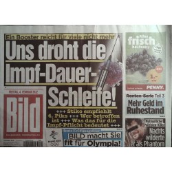 Bild Zeitung Freitag, 4 Februar 2022 - Imp-Dauer-Schleife!