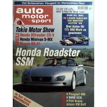 auto motor & sport Heft 22 / 20 Oktober 1995 - Honda Roadster SSM