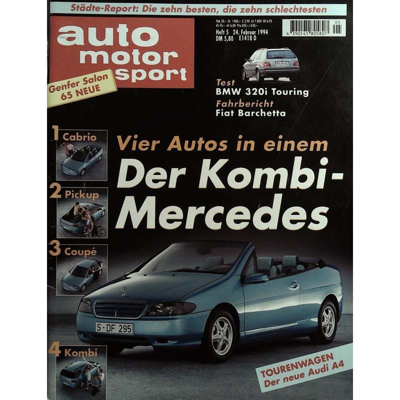 auto motor & sport Heft 5 / 24 Februar 1994 - Kombi-Mercedes