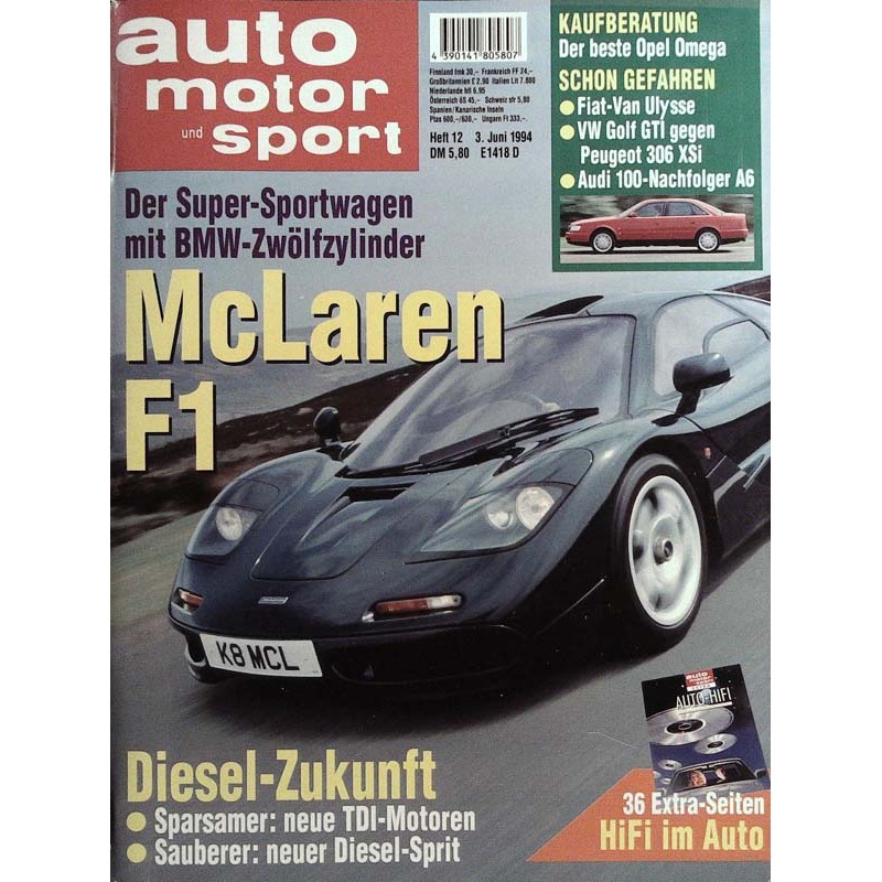 auto motor & sport Heft 12 / 3 Juni 1994 - McLaren F1