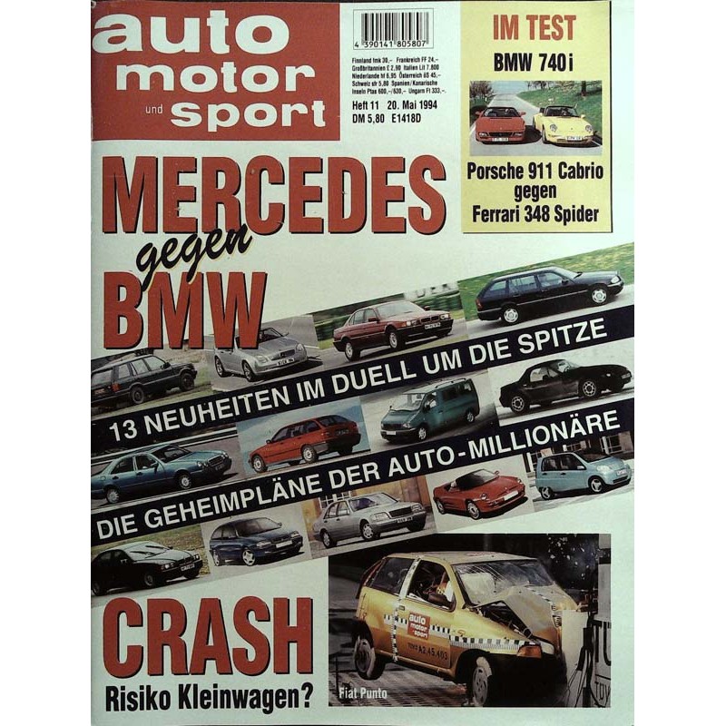 auto motor & sport Heft 11 / 20 Mai 1994 - Mercedes gegen BMW
