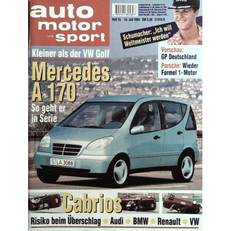 auto motor & sport Heft 15 / 15 Juli 1994 - Mercedes A 170