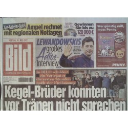 Bild Zeitung Montag, 18 Juli 2022 - Kegel-Brüder