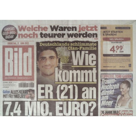 Bild Zeitung Dienstag, 21 Juni 2022 - Ahmed Abou-Chaker