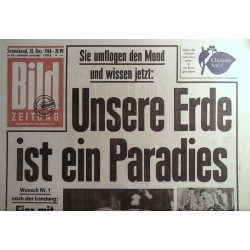 Bild Zeitung Sonnabend, 28 Dezember 1968 - Paradies Erde