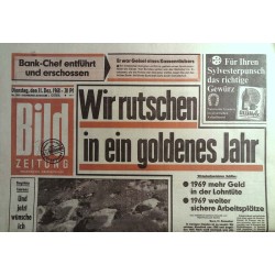 Bild Zeitung Dienstag, 31 Dezember 1968 - Goldenes Jahr