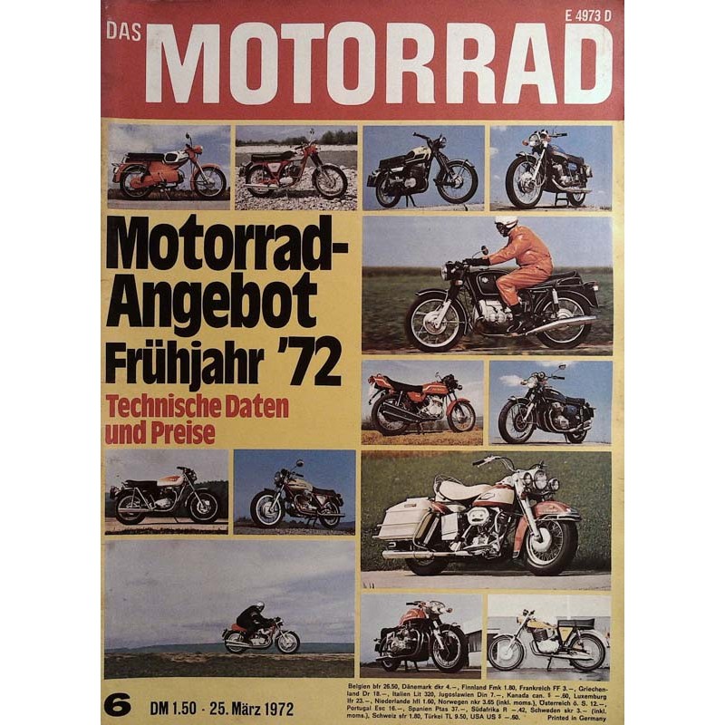 Das Motorrad Nr.6 / 25 März 1972 - Motorrad Angebot