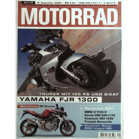 Das Motorrad Nr.20 / 15 September 2000 - Yamaha FJR 1300
