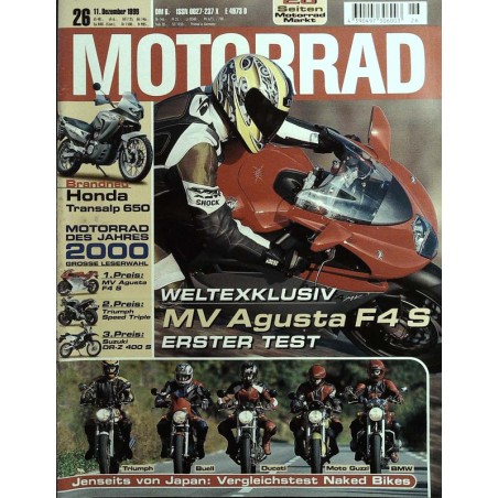 Das Motorrad Nr.26 / 11 Dezember 1999 - MV Augusta F4 S