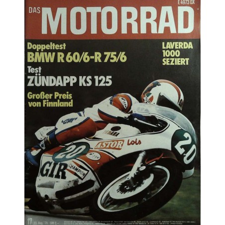 Das Motorrad Nr.17 / 23 August 1975 - Johnny Cecotto