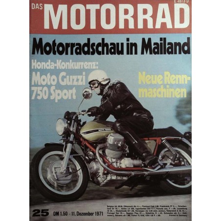 Das Motorrad Nr.25 / 11 Dezember 1971 - Moto Guzzi 750 Sport
