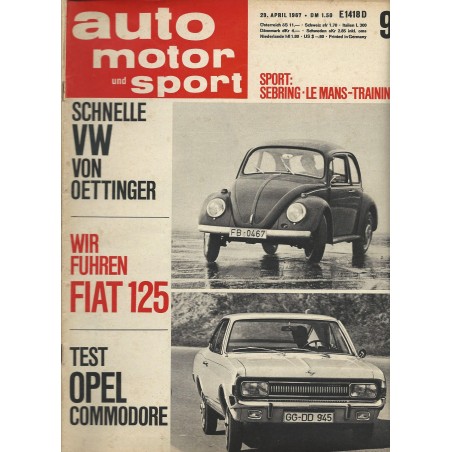 auto motor & sport Heft 9 / 29 April 1967 - Schnelle VW von Oettinger